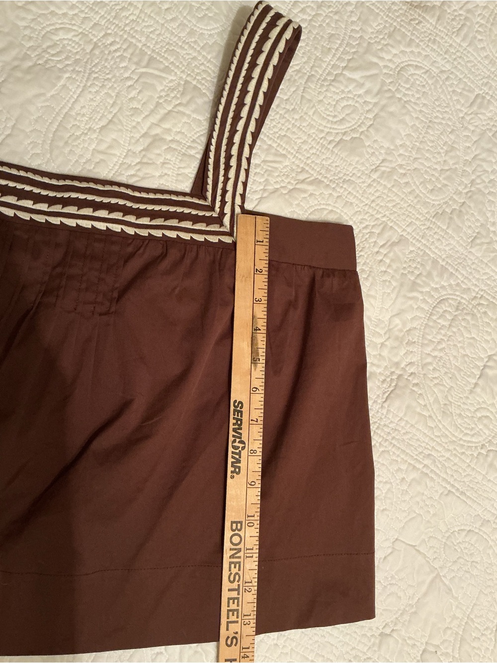 Caroline Constas Brown w/Embroidered Trim 2-Piece Shorts & Tank Set, Large NWT - Picture 11 of 16